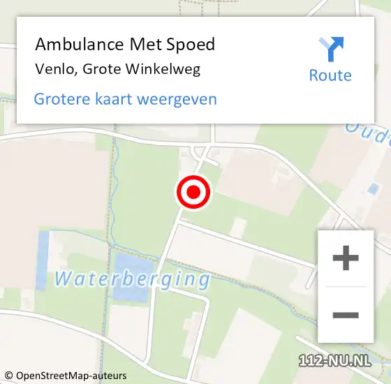 Locatie op kaart van de 112 melding: Ambulance Met Spoed Naar Venlo, Grote Winkelweg op 29 mei 2023 16:13