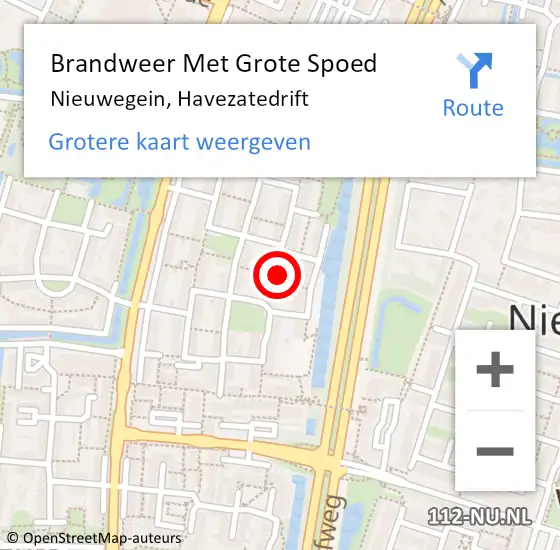 Locatie op kaart van de 112 melding: Brandweer Met Grote Spoed Naar Nieuwegein, Havezatedrift op 29 mei 2023 17:03