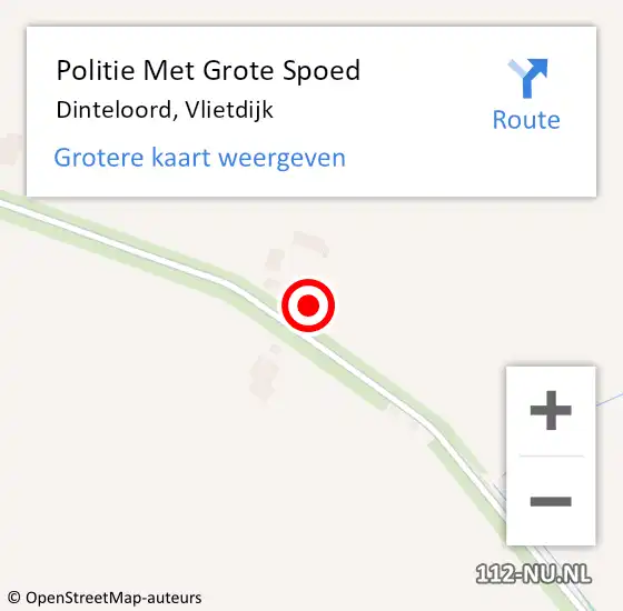 Locatie op kaart van de 112 melding: Politie Met Grote Spoed Naar Dinteloord, Vlietdijk op 29 mei 2023 17:41