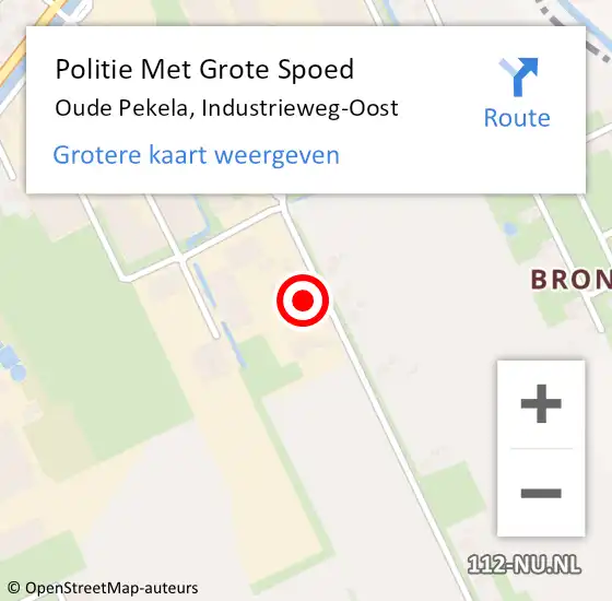 Locatie op kaart van de 112 melding: Politie Met Grote Spoed Naar Oude Pekela, Industrieweg-Oost op 29 mei 2023 18:33