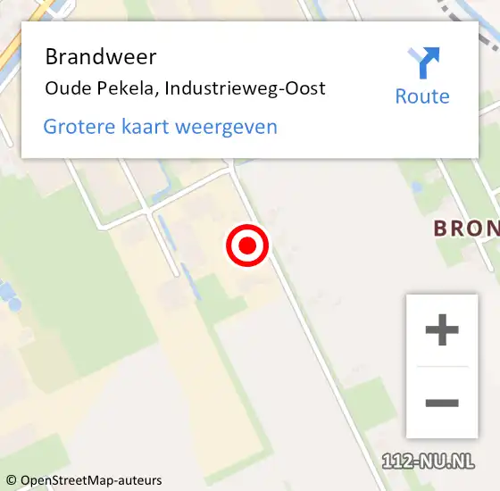 Locatie op kaart van de 112 melding: Brandweer Oude Pekela, Industrieweg-Oost op 29 mei 2023 18:34