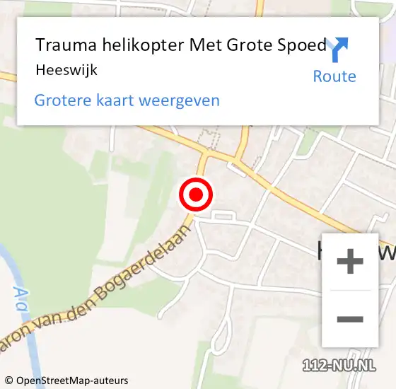Locatie op kaart van de 112 melding: Trauma helikopter Met Grote Spoed Naar Heeswijk op 29 mei 2023 18:41
