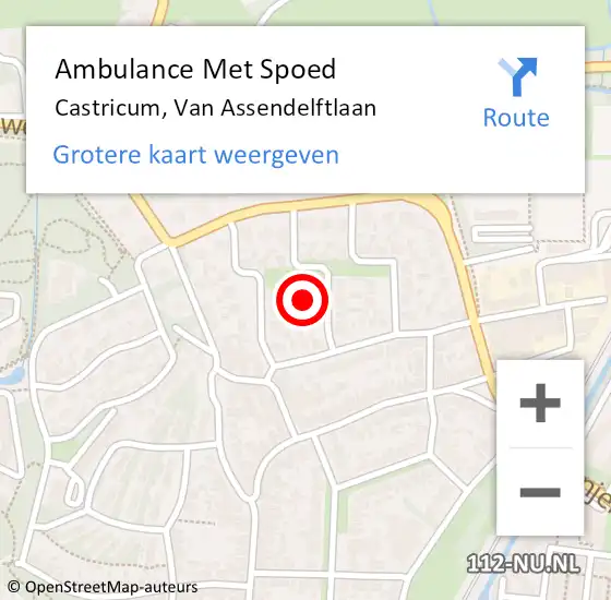 Locatie op kaart van de 112 melding: Ambulance Met Spoed Naar Castricum, Van Assendelftlaan op 29 mei 2023 18:58