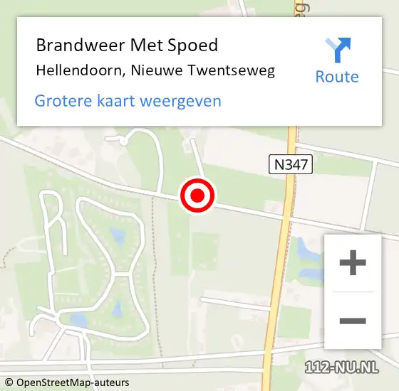 Locatie op kaart van de 112 melding: Brandweer Met Spoed Naar Hellendoorn, Nieuwe Twentseweg op 27 augustus 2014 08:46