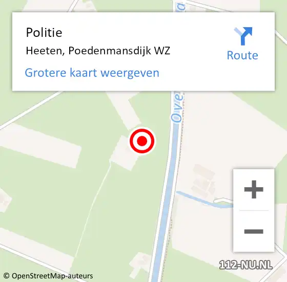 Locatie op kaart van de 112 melding: Politie Heeten, Poedenmansdijk WZ op 29 mei 2023 20:23