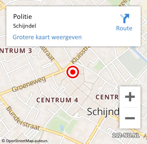 Locatie op kaart van de 112 melding: Politie Schijndel op 29 mei 2023 20:44