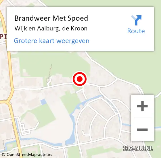 Locatie op kaart van de 112 melding: Brandweer Met Spoed Naar Wijk en Aalburg, de Kroon op 29 mei 2023 20:54