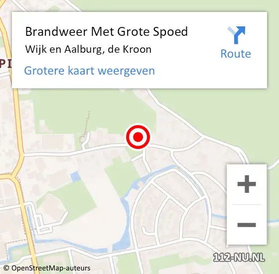 Locatie op kaart van de 112 melding: Brandweer Met Grote Spoed Naar Wijk en Aalburg, de Kroon op 29 mei 2023 20:58