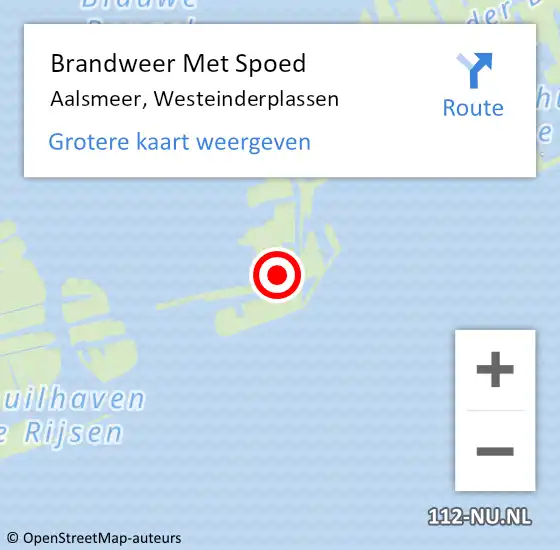 Locatie op kaart van de 112 melding: Brandweer Met Spoed Naar Aalsmeer, Westeinderplassen op 29 mei 2023 21:56