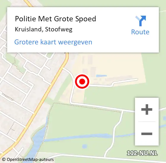 Locatie op kaart van de 112 melding: Politie Met Grote Spoed Naar Kruisland, Stoofweg op 29 mei 2023 22:02