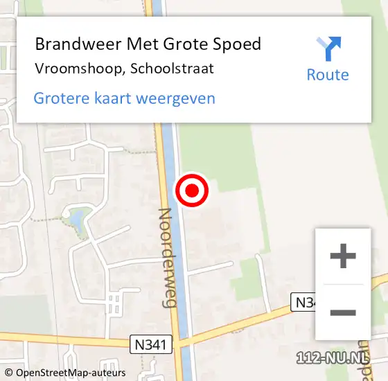 Locatie op kaart van de 112 melding: Brandweer Met Grote Spoed Naar Vroomshoop, Schoolstraat op 29 mei 2023 22:46