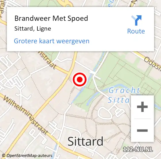 Locatie op kaart van de 112 melding: Brandweer Met Spoed Naar Sittard, Ligne op 29 mei 2023 22:47