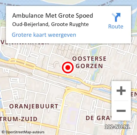 Locatie op kaart van de 112 melding: Ambulance Met Grote Spoed Naar Oud-Beijerland, Groote Ruyghte op 29 mei 2023 23:36