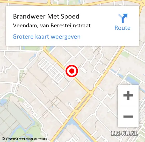 Locatie op kaart van de 112 melding: Brandweer Met Spoed Naar Veendam, van Beresteijnstraat op 29 mei 2023 23:50