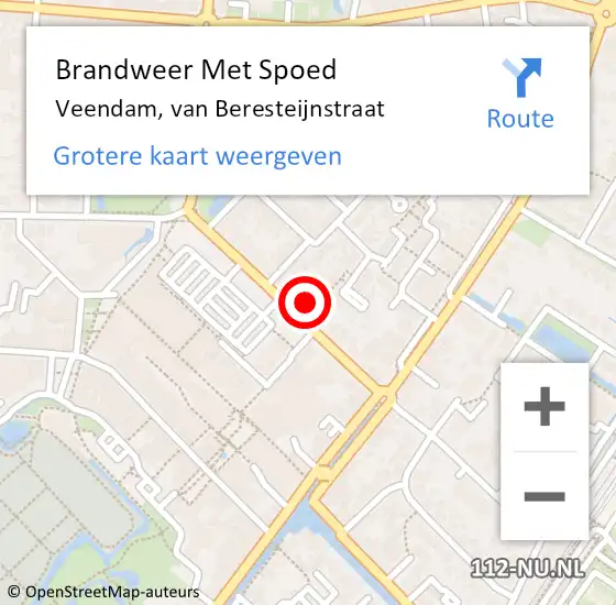 Locatie op kaart van de 112 melding: Brandweer Met Spoed Naar Veendam, van Beresteijnstraat op 29 mei 2023 23:57