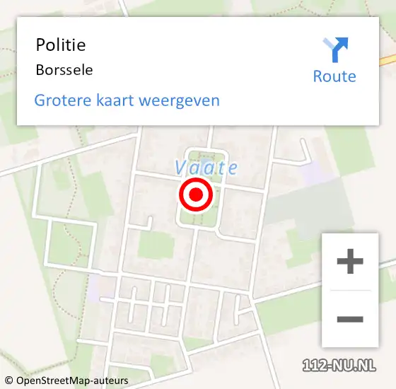 Locatie op kaart van de 112 melding: Politie Borssele op 30 mei 2023 00:18