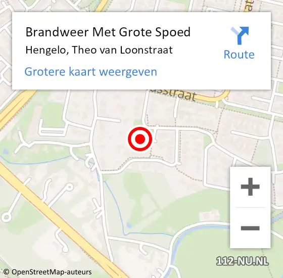 Locatie op kaart van de 112 melding: Brandweer Met Grote Spoed Naar Hengelo, Theo van Loonstraat op 30 mei 2023 01:07