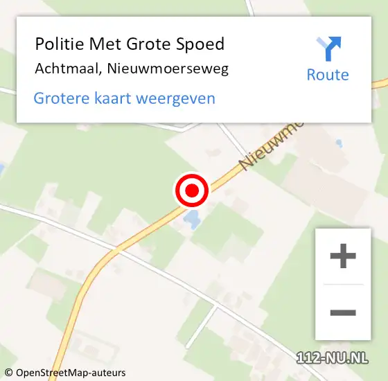 Locatie op kaart van de 112 melding: Politie Met Grote Spoed Naar Achtmaal, Nieuwmoerseweg op 30 mei 2023 04:21