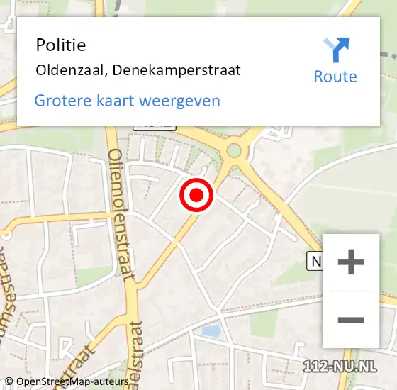 Locatie op kaart van de 112 melding: Politie Oldenzaal, Denekamperstraat op 30 mei 2023 04:25