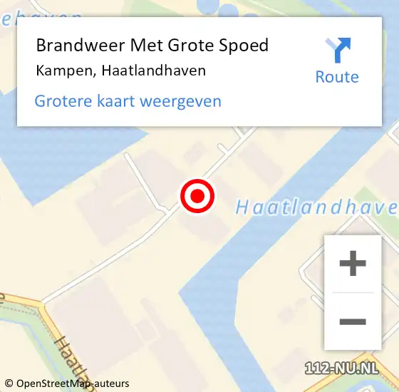 Locatie op kaart van de 112 melding: Brandweer Met Grote Spoed Naar Kampen, Haatlandhaven op 30 mei 2023 04:36
