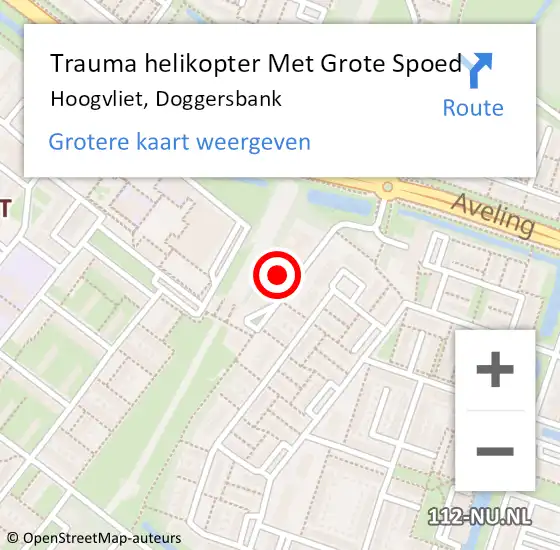 Locatie op kaart van de 112 melding: Trauma helikopter Met Grote Spoed Naar Hoogvliet, Doggersbank op 30 mei 2023 09:18