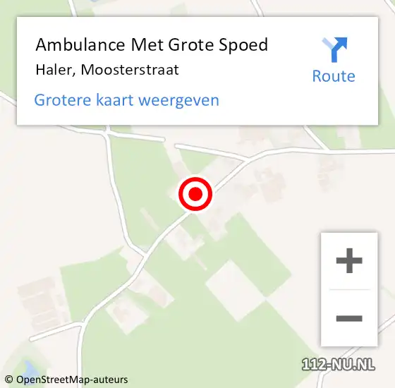Locatie op kaart van de 112 melding: Ambulance Met Grote Spoed Naar Haler, Moosterstraat op 27 augustus 2014 09:31