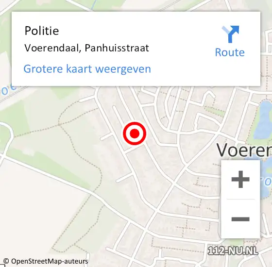Locatie op kaart van de 112 melding: Politie Voerendaal, Panhuisstraat op 30 mei 2023 10:17