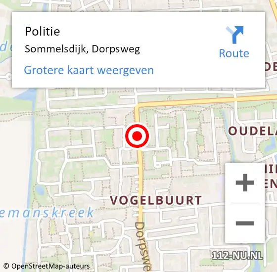 Locatie op kaart van de 112 melding: Politie Sommelsdijk, Dorpsweg op 27 augustus 2014 09:38