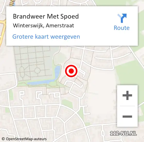 Locatie op kaart van de 112 melding: Brandweer Met Spoed Naar Winterswijk, Amerstraat op 30 mei 2023 10:20