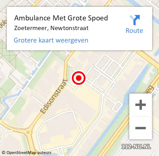 Locatie op kaart van de 112 melding: Ambulance Met Grote Spoed Naar Zoetermeer, Newtonstraat op 30 mei 2023 10:22