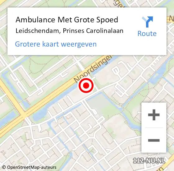 Locatie op kaart van de 112 melding: Ambulance Met Grote Spoed Naar Leidschendam, Prinses Carolinalaan op 30 mei 2023 10:43