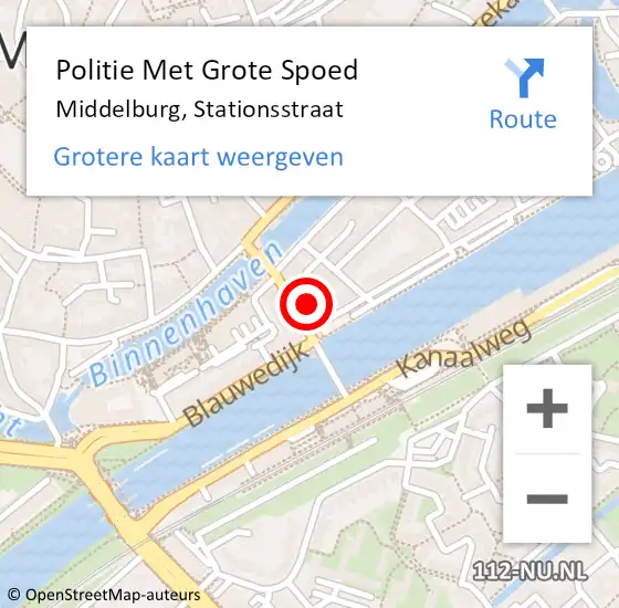 Locatie op kaart van de 112 melding: Politie Met Grote Spoed Naar Middelburg, Stationsstraat op 30 mei 2023 11:28