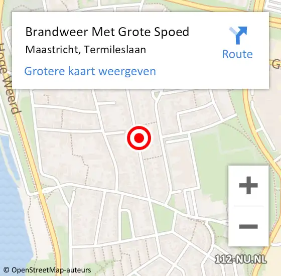 Locatie op kaart van de 112 melding: Brandweer Met Grote Spoed Naar Maastricht, Termileslaan op 30 mei 2023 11:39
