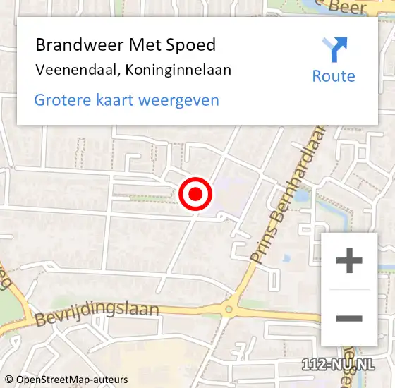 Locatie op kaart van de 112 melding: Brandweer Met Spoed Naar Veenendaal, Koninginnelaan op 30 mei 2023 11:54