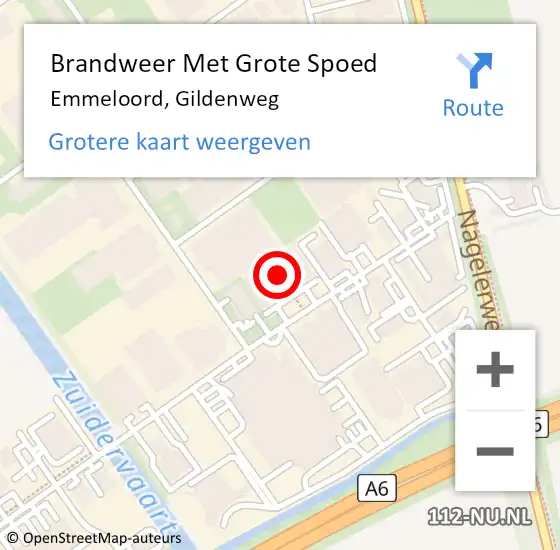 Locatie op kaart van de 112 melding: Brandweer Met Grote Spoed Naar Emmeloord, Gildenweg op 30 mei 2023 12:01