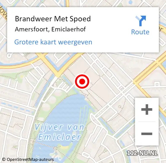 Locatie op kaart van de 112 melding: Brandweer Met Spoed Naar Amersfoort, Emiclaerhof op 30 mei 2023 12:07