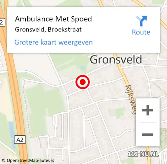 Locatie op kaart van de 112 melding: Ambulance Met Spoed Naar Gronsveld, Broekstraat op 27 augustus 2014 09:50