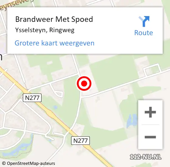 Locatie op kaart van de 112 melding: Brandweer Met Spoed Naar Ysselsteyn, Ringweg op 30 mei 2023 12:54