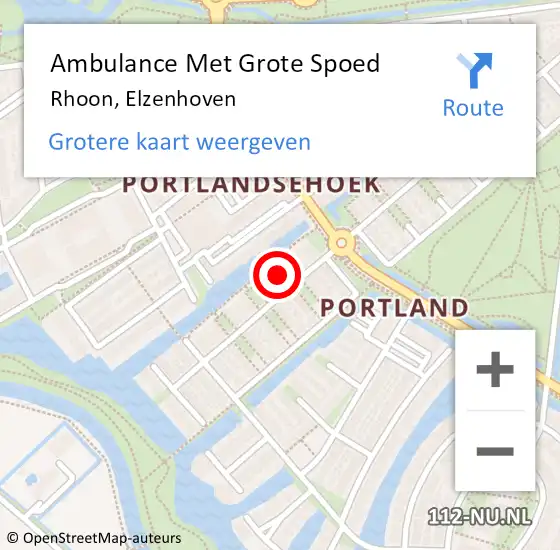 Locatie op kaart van de 112 melding: Ambulance Met Grote Spoed Naar Rhoon, Elzenhoven op 30 mei 2023 13:00