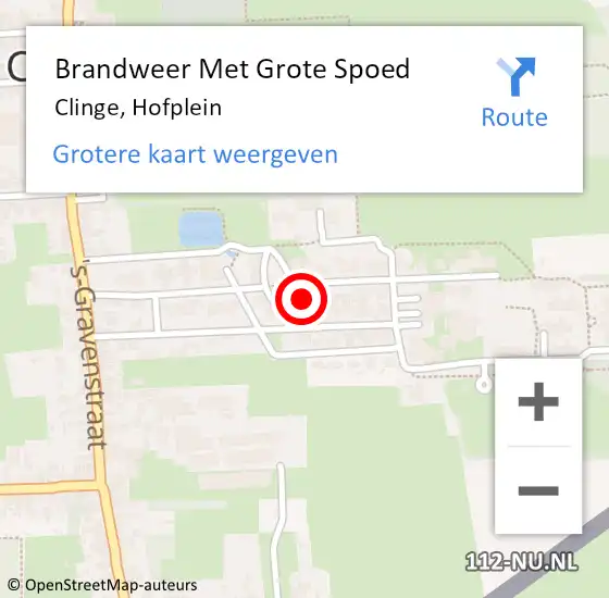 Locatie op kaart van de 112 melding: Brandweer Met Grote Spoed Naar Clinge, Hofplein op 30 mei 2023 13:02