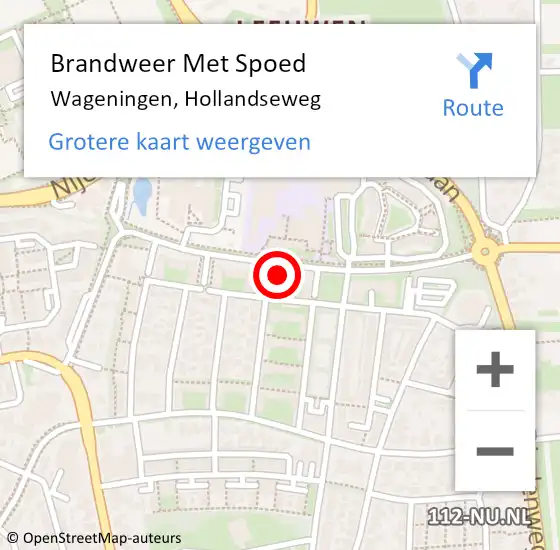 Locatie op kaart van de 112 melding: Brandweer Met Spoed Naar Wageningen, Hollandseweg op 30 mei 2023 13:32