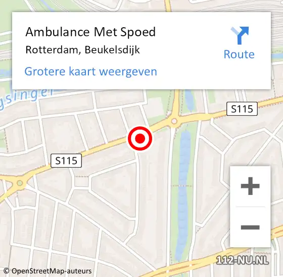 Locatie op kaart van de 112 melding: Ambulance Met Spoed Naar Rotterdam, Beukelsdijk op 30 mei 2023 13:44