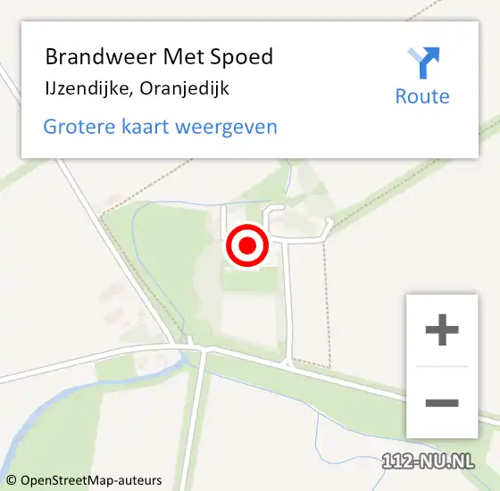 Locatie op kaart van de 112 melding: Brandweer Met Spoed Naar IJzendijke, Oranjedijk op 30 mei 2023 14:05