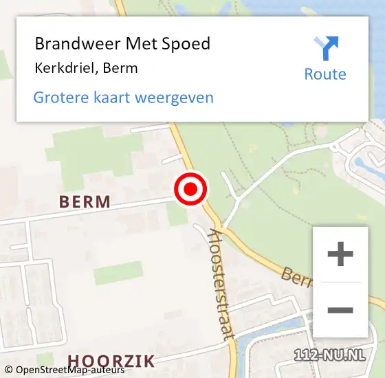 Locatie op kaart van de 112 melding: Brandweer Met Spoed Naar Kerkdriel, Berm op 30 mei 2023 14:14