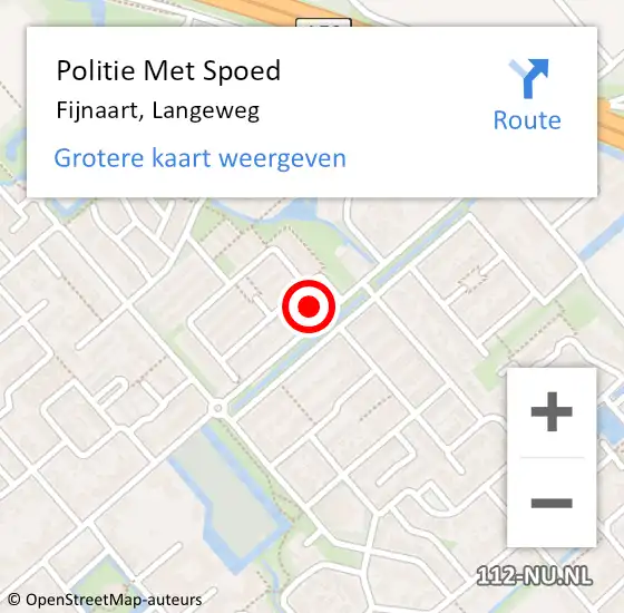 Locatie op kaart van de 112 melding: Politie Met Spoed Naar Fijnaart, Langeweg op 30 mei 2023 14:21