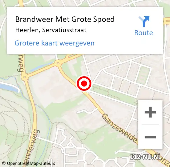 Locatie op kaart van de 112 melding: Brandweer Met Grote Spoed Naar Heerlen, Servatiusstraat op 30 mei 2023 14:41