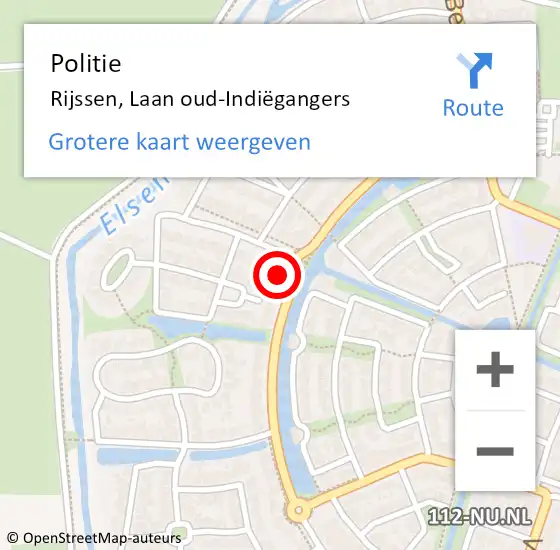 Locatie op kaart van de 112 melding: Politie Rijssen, Laan oud-Indiëgangers op 30 mei 2023 14:55