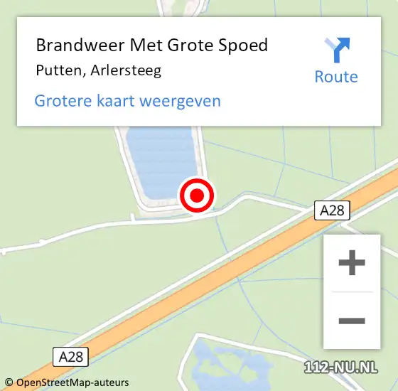 Locatie op kaart van de 112 melding: Brandweer Met Grote Spoed Naar Putten, Arlersteeg op 30 mei 2023 15:22