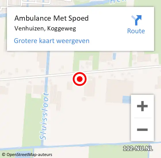 Locatie op kaart van de 112 melding: Ambulance Met Spoed Naar Venhuizen, Koggeweg op 30 mei 2023 16:12