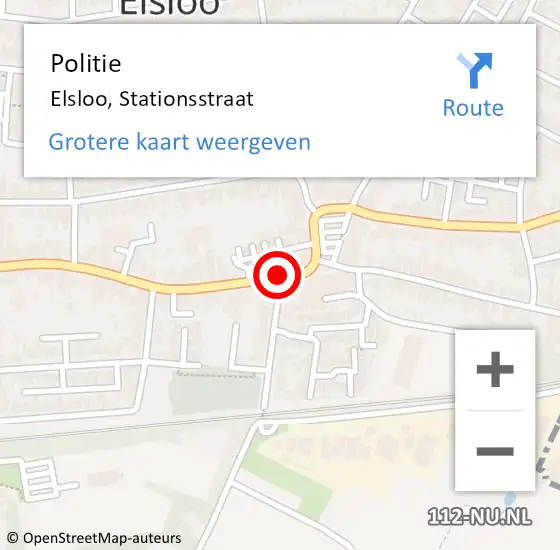 Locatie op kaart van de 112 melding: Politie Elsloo, Stationsstraat op 30 mei 2023 16:18
